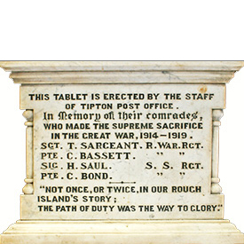 Horseley Heath Post Office memorial